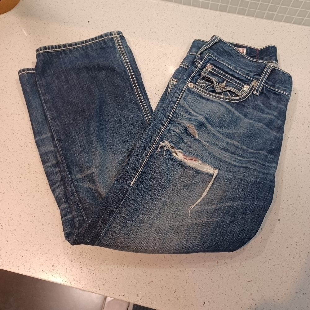 RARE True Religion Ricky boot cut wide straight leg Jeans - Picture 7 of 16